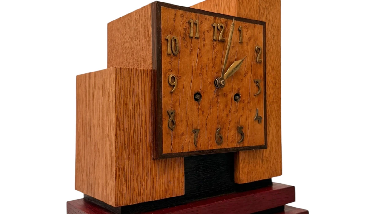 Art Deco Modernist Mantel Clock In the style of Hendrik Wouda, 1920s